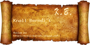 Knall Bernát névjegykártya